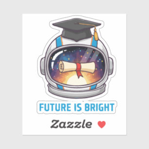 Adesivo Futuro é Brilhante Boné de Formatura de Astronauta