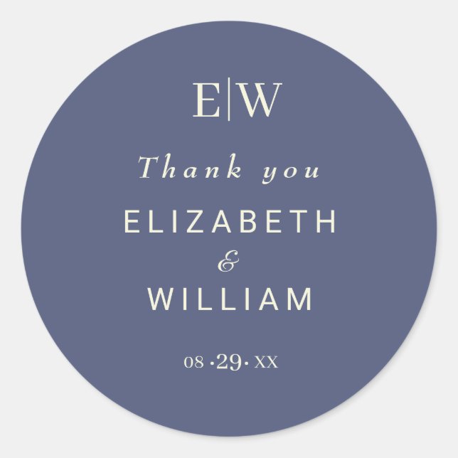 Adesivo Futuro Simples Elegante com Casamento Monograma (Frente)