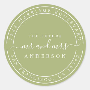 Adesivo Futuro Sr Sra Endereço de Devolução de Casamento V