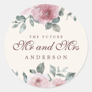 Adesivo Futuro Sr Sra Floral Pó Rosa Borgonha Marfim