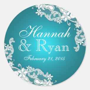 Adesivo Fuzileiro naval floral do Aqua do laço do vintage