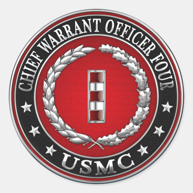 Adesivo Fuzileiros dos EUA: Chefe do Mandado Quatro (USMC  (Frente)