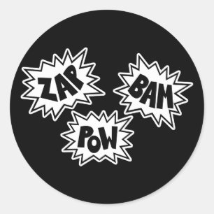 Adesivo FX de Som de BAM ZAP POW - Branco
