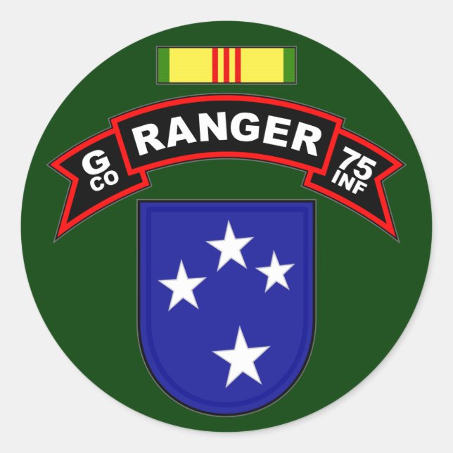 Adesivo G Co, 75º Regimento de Infantaria - Rangers, Vietn (Frente)