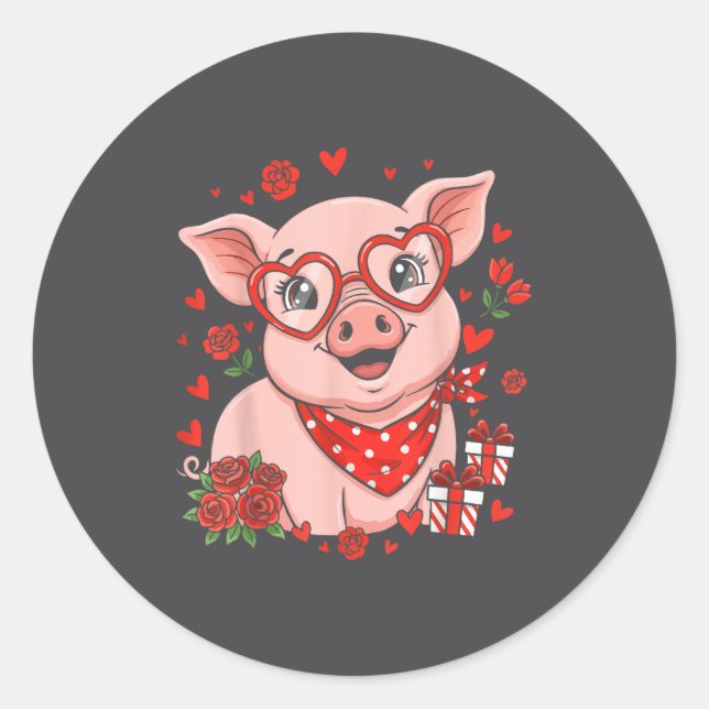 Adesivo G Cute Farm Animal Sungles Heart Love Valentine  (Frente)