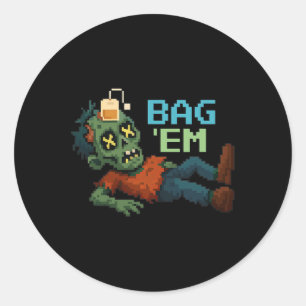 Adesivo G em Pixel Zumbi Chá G Halloween Npc Gamer Meme