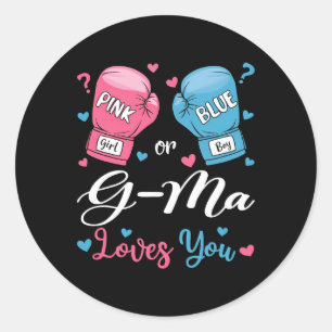 Adesivo G-mãe Cor Rosa Ou Azul Te Ama Boxando O Gênero Rev