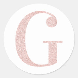 Adesivo G Menina Rosa Dourado Glitter Monograma G