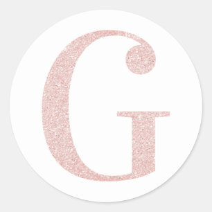 Adesivo G Menina Rosa Dourado Glitter Monograma G