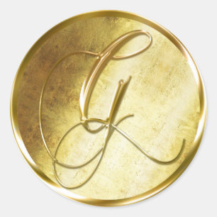 Adesivo G Monograma Faux Vinhetas Douradas