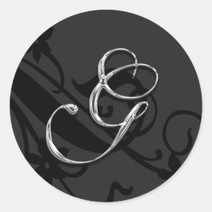 Adesivo G Monograma - Letra Negra Casada Envelope