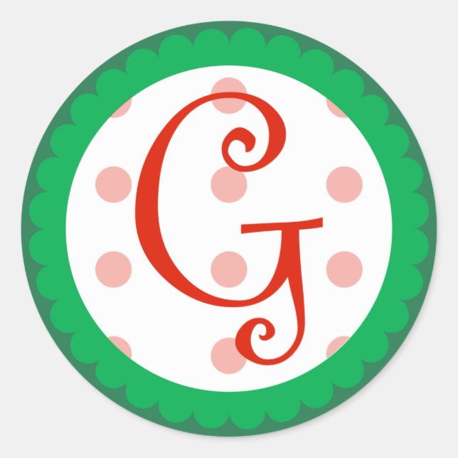 Adesivo G Monograma (Natal Whimsical) (Frente)