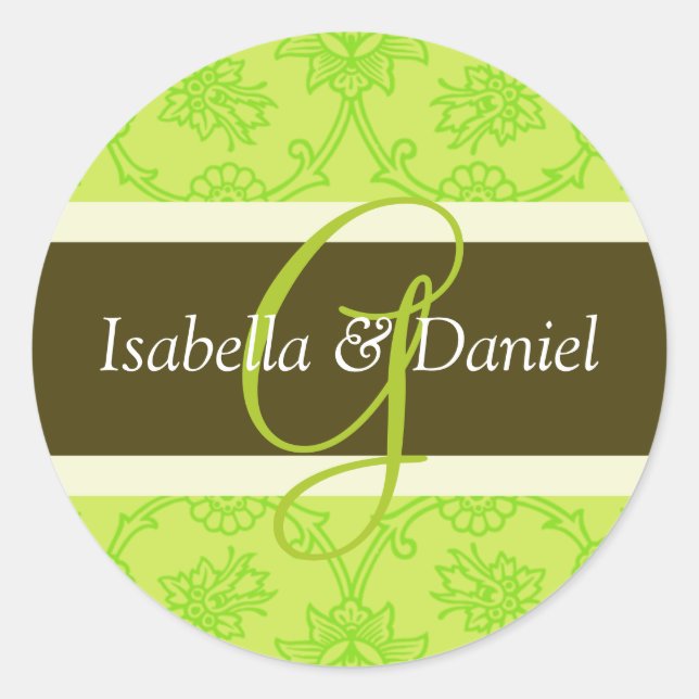 Adesivo G Monogramas Para Selos De Convite Para Casamento (Frente)