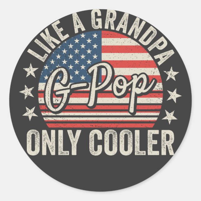 Adesivo G-Pop Like a Grandpa Only Cooler USA Flag (Frente)