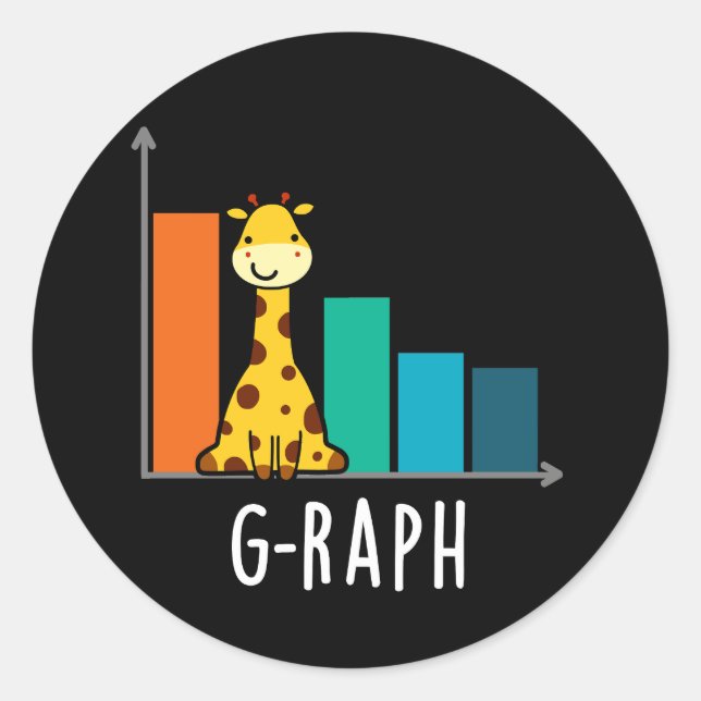 Adesivo G-raph Funny Giraffe Graph Pun Dark BG (Frente)