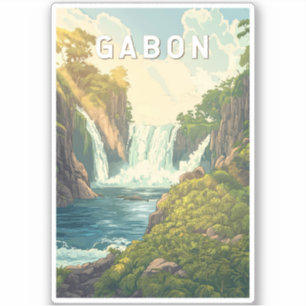 Adesivo Gabon Illustration Viagem Art Vintage