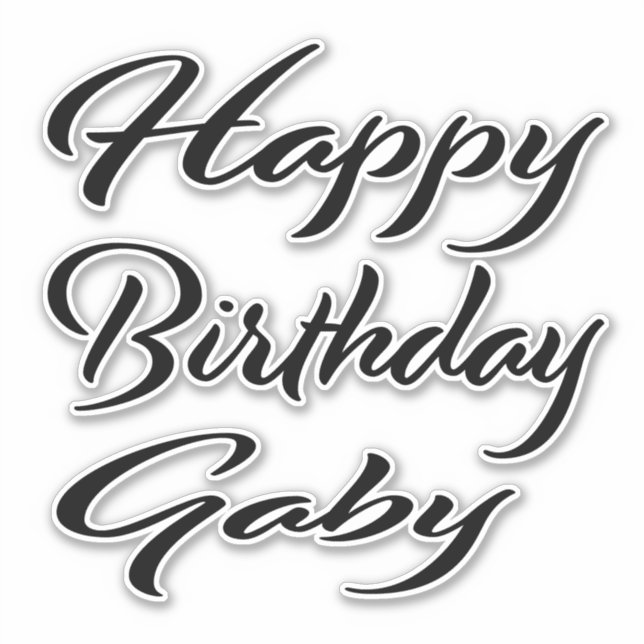 Adesivo Gaby Name Vorname black Sticker Geburtstag (Frente)