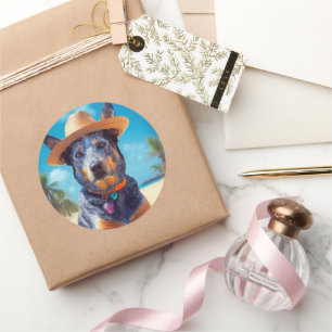 Adesivo Gado Australiano na Praia, presente de verão para 