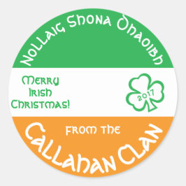 Adesivo Gaélico Irlandês Feliz Natal Personalizado