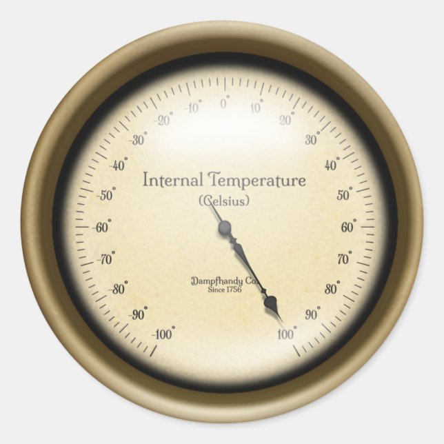 Adesivo Gage de temperatura interna industrial Steampunk (Frente)