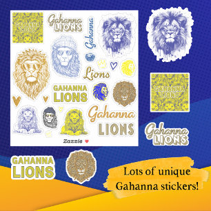 Adesivo Gahanna Lions Blue e Yellow Vinyl Sticker Sheet