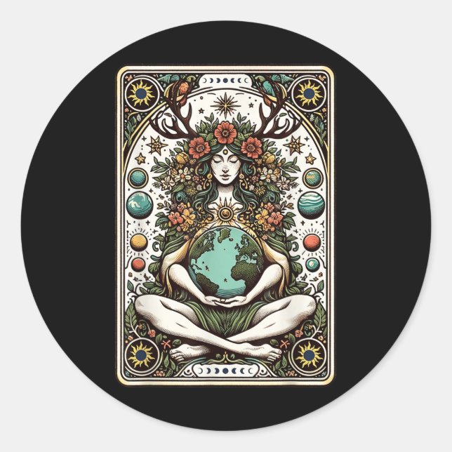 Adesivo Gaia Deusa Grega Pagan Mãe Terra Tarot (Frente)