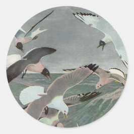 Adesivo Gaivotas Sobre Ondas do Oceano por Louis Agassiz F
