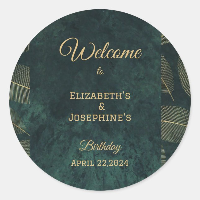 Adesivo Gala de Aniversário Duplo da Junta Adulta (Frente)