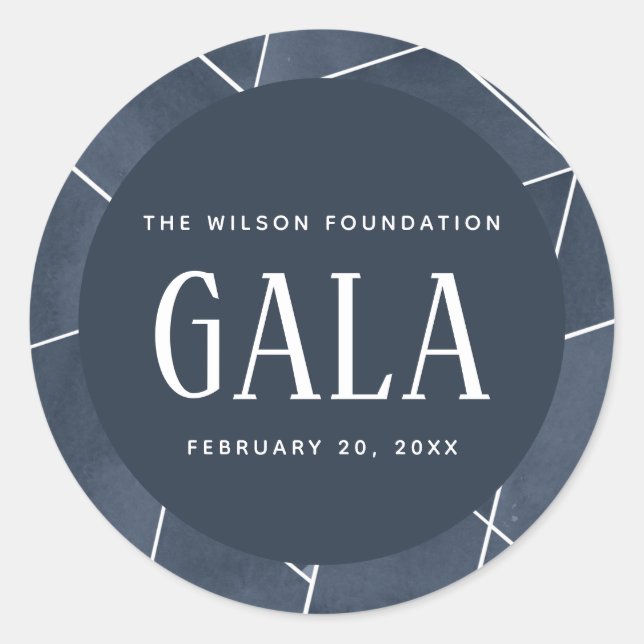 Adesivo Gala Geométrica marinho Blue Watercolor (Frente)