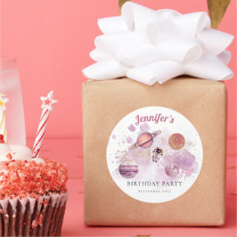 Adesivo Galáxia de Planetas Fogueiros Rosa do Espaço Exter