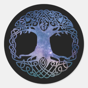 Adesivo Galáxia do Espaço Exterior Árvore Celta da Vida