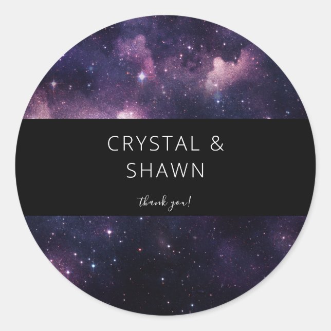 Adesivo Galáxia do Espaço Exterior Obrigado (Frente)