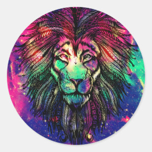 Adesivo Galáxia do Hipster Rainbow Lion
