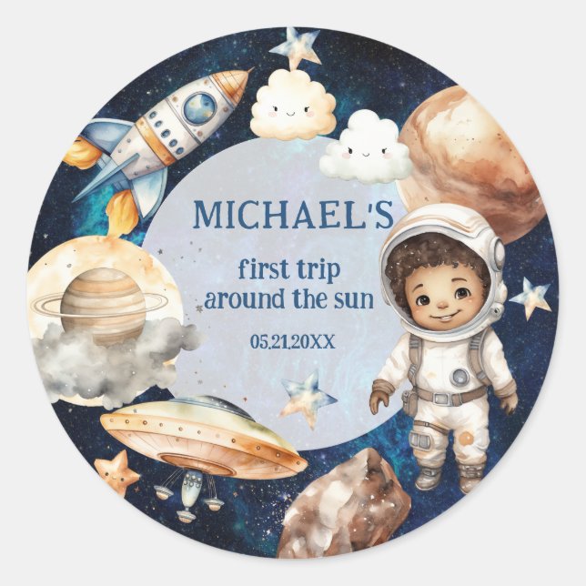 Adesivo Galáxia Espacial Primeira Viagem em Volta ao Autoc (Frente)