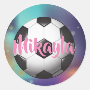 Adesivo Galáxia personalizada de futebol feminino
