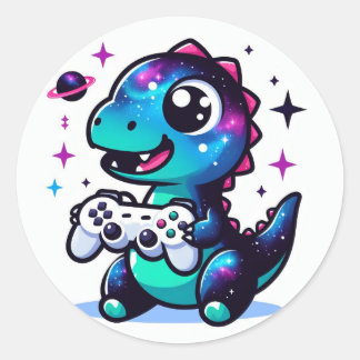 Adesivo Galaxy Dinossaur com controlador de jogos