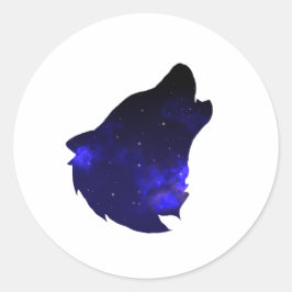 Adesivo Galaxy Howling Wolf Silhouette Night Sky com Star