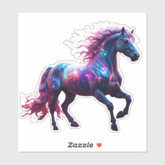 Adesivo Galaxy Neon Horse Art - Fantasia Espacial Vibrante