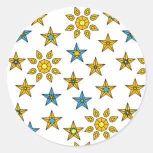 Adesivo Galaxy Orange e Blue Sun e Stars Gems Padrão