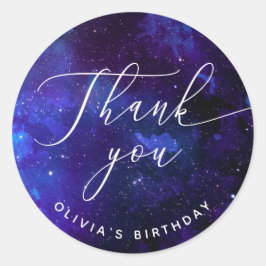 Adesivo Galaxy Thank You Birthday | Cosmic Starry Night