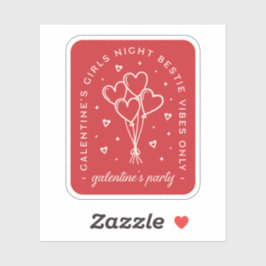 Adesivo Galentines festas abestiam garotas noturnas coraçõ