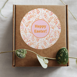 Adesivo Galhos de aquarelas de pastel laranja e Páscoa ros