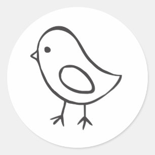 Adesivo Galinha Bebê em Esquema Preto e Branco