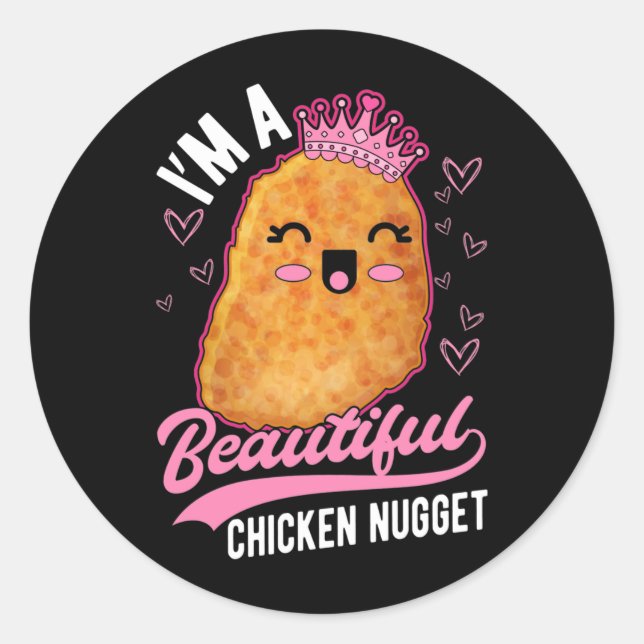 Adesivo Galinha Bonita Nugget Rapariga Foodie Queen (Frente)
