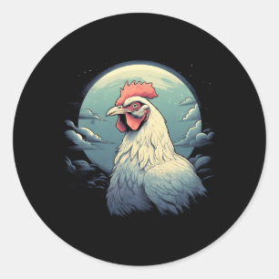 Adesivo Galinha Com Galinha De Lua Cheia