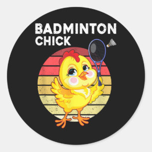 Adesivo Galinha de Badminton Jogador de Badminton Peteca E