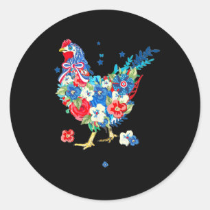 Adesivo Galinha De Bandeira Americana No Dia 4 De Julho Pa