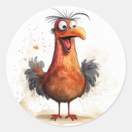 Adesivo Galinha de Cartoon Whimsical