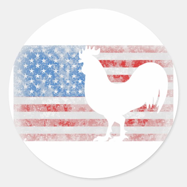 Adesivo Galinha de Pavilhão Americano 4 de julho Animal G (Frente)