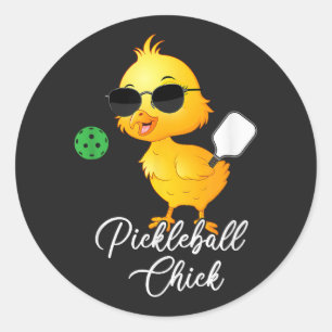 Adesivo Galinha de Pickleball Engraçado Pickleball